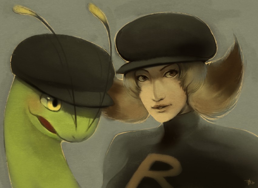 lyra and meganium (pokemon and 1 more) drawn by glitchedpuppet