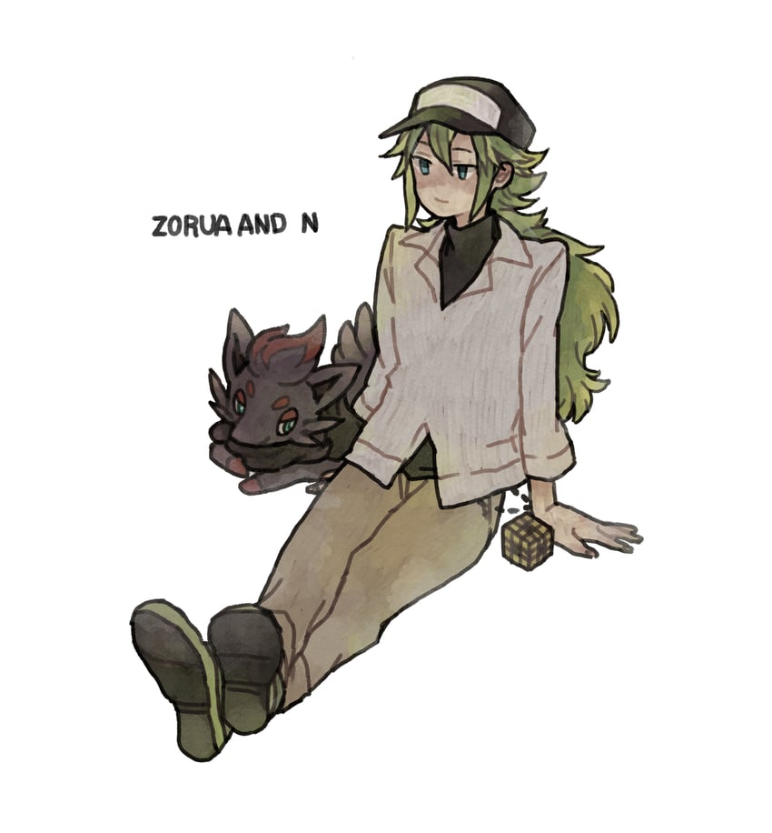 n and zorua (pokemon and 1 more) drawn by ichi_kawa_ichi