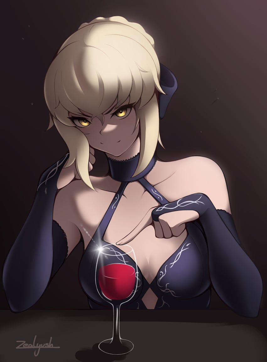 artoria pendragon and saber alter (fate and 1 more) drawn by zealyush