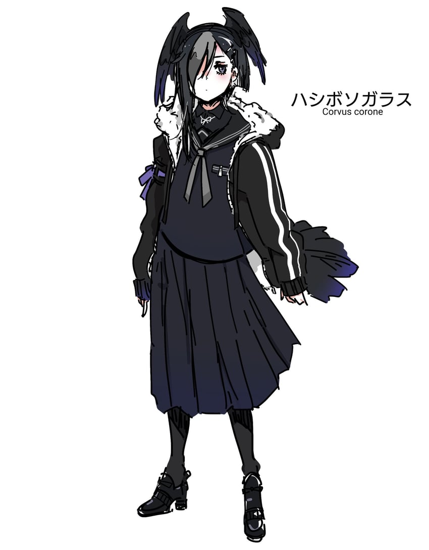 carrion crow (original and 1 more) drawn by pikmny8dsad1nv1
