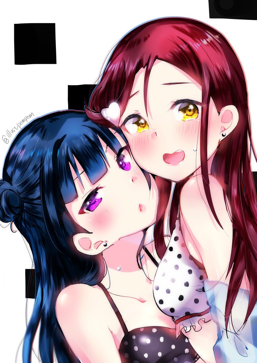tsushima yoshiko and sakurauchi riko (love live! and 1 more) drawn by illustpompom