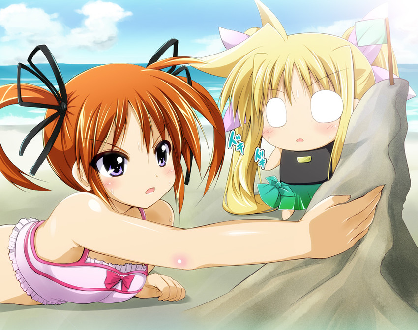 fate testarossa and takamachi nanoha (lyrical nanoha and 2 more) drawn by sen_(astronomy)