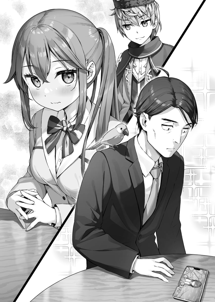 otonari-san, sasaki, and abaddon (sasaki to p-chan) drawn by kantoku