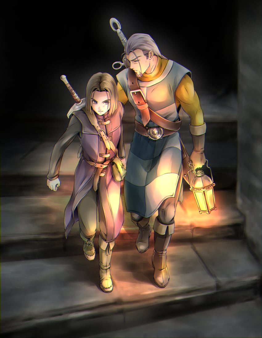 hero and greig (dragon quest and 1 more) drawn by myukom