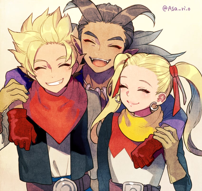 sidoh, female builder, and male builder (dragon quest and 1 more) drawn by satono_omo