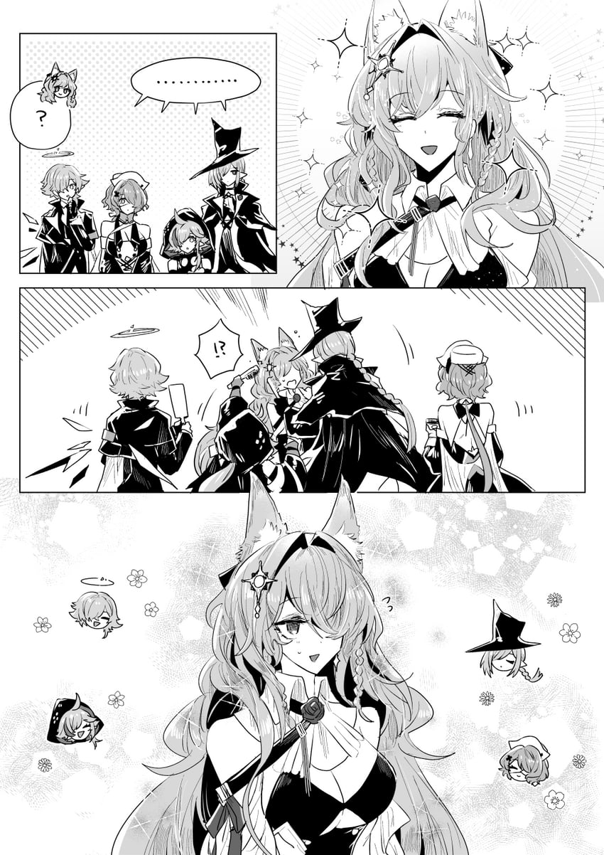 tomimi, gladiia, pozyomka, whisperain, and enforcer (arknights) drawn by iwashi_80