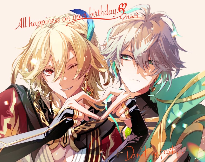 alhaitham and kaveh (genshin impact) drawn by mori_morii