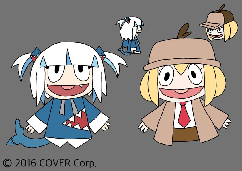 gawr gura and watson amelia (hololive and 1 more) drawn by noinimble