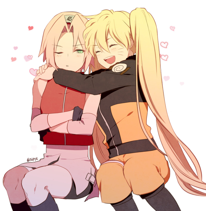 haruno sakura, uzumaki naruto, and naruko (naruto and 1 more) drawn by nipye