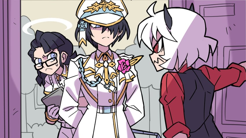 malina, archangel, and angel (helltaker) drawn by kyo-hei_(kyouhei)