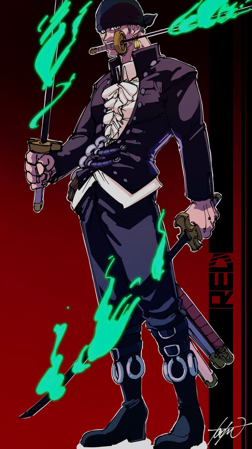 roronoa zoro (one piece) drawn by taoru_(taoru0239)