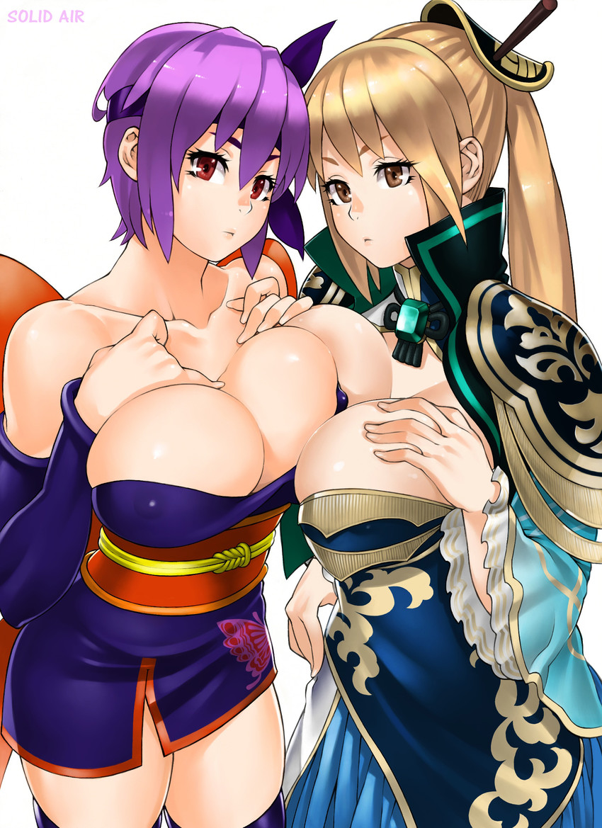ayane and wang yuanji (dead or alive and 2 more) drawn by zonda_(solid_air)