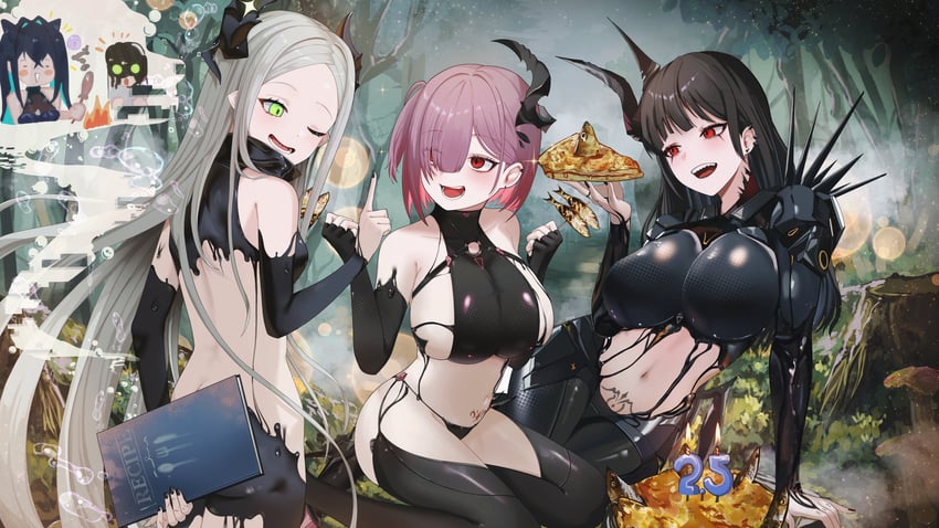 little mermaid, leviathan, behemoth, and ziz (goddess of victory: nikke) drawn by gimyogi