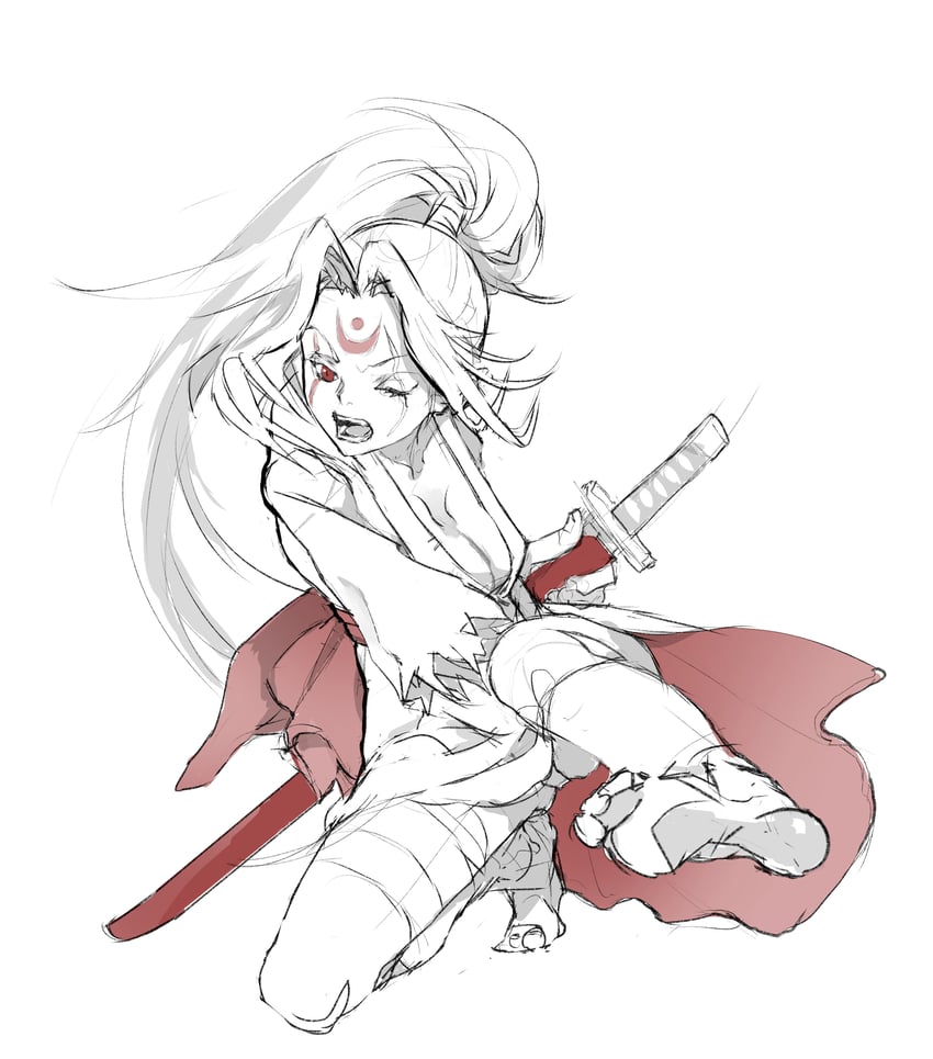 baiken (guilty gear and 1 more) drawn by ranko_no_ane