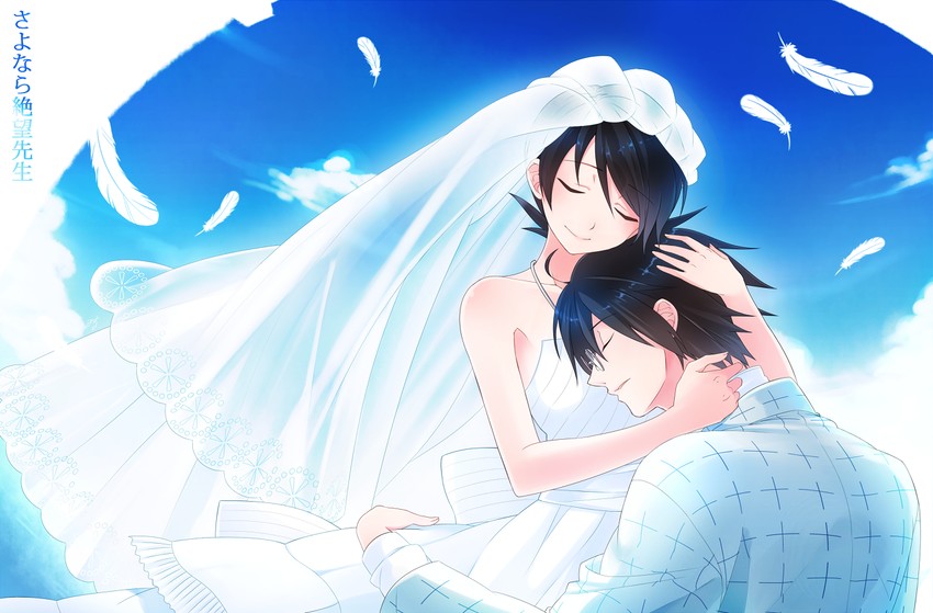 itoshiki nozomu and fuura kafuka (sayonara zetsubou sensei) drawn by milcho