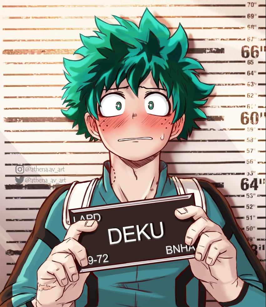 midoriya izuku (boku no hero academia and 1 more) drawn by athena_av