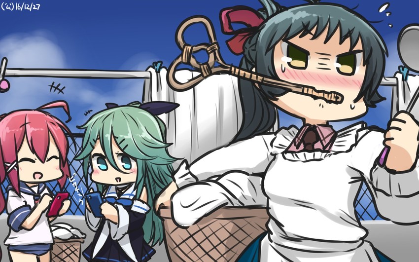 yamakaze, i-168, and irako (kantai collection) drawn by hamu_koutarou