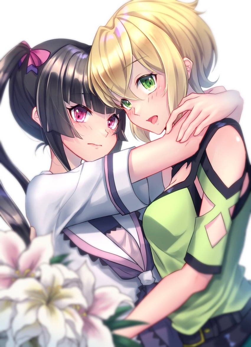akatsuki kirika and tsukuyomi shirabe (senki zesshou symphogear) drawn by poesapachi