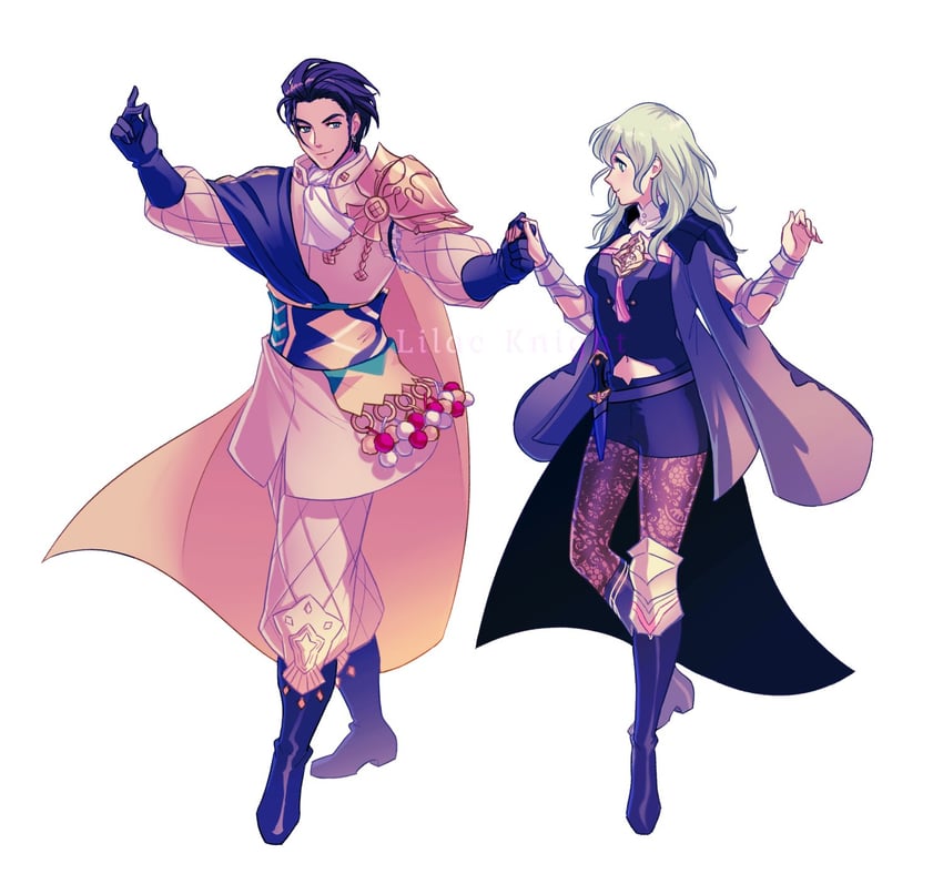 claude von riegan and female byleth (fire emblem and 1 more) drawn by lilac_knight