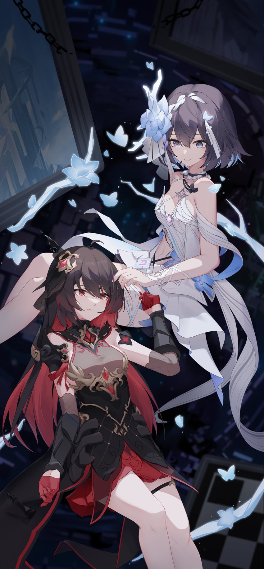 seele vollerei and seele (honkai and 1 more) drawn by ling_kongling