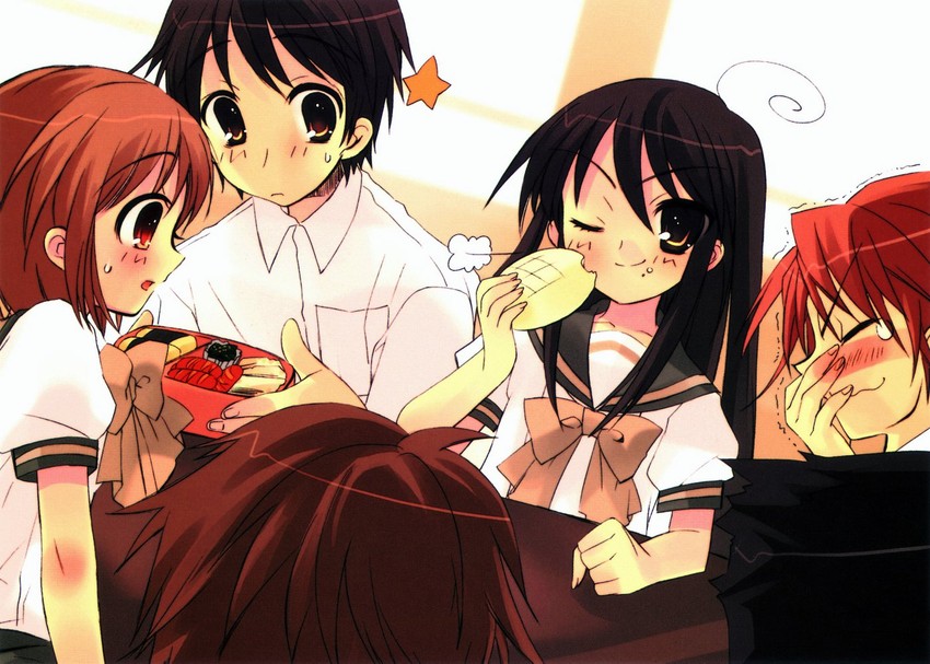 shana, yoshida kazumi, sakai yuuji, and satou keisaku (shakugan no shana) drawn by ito_noizi