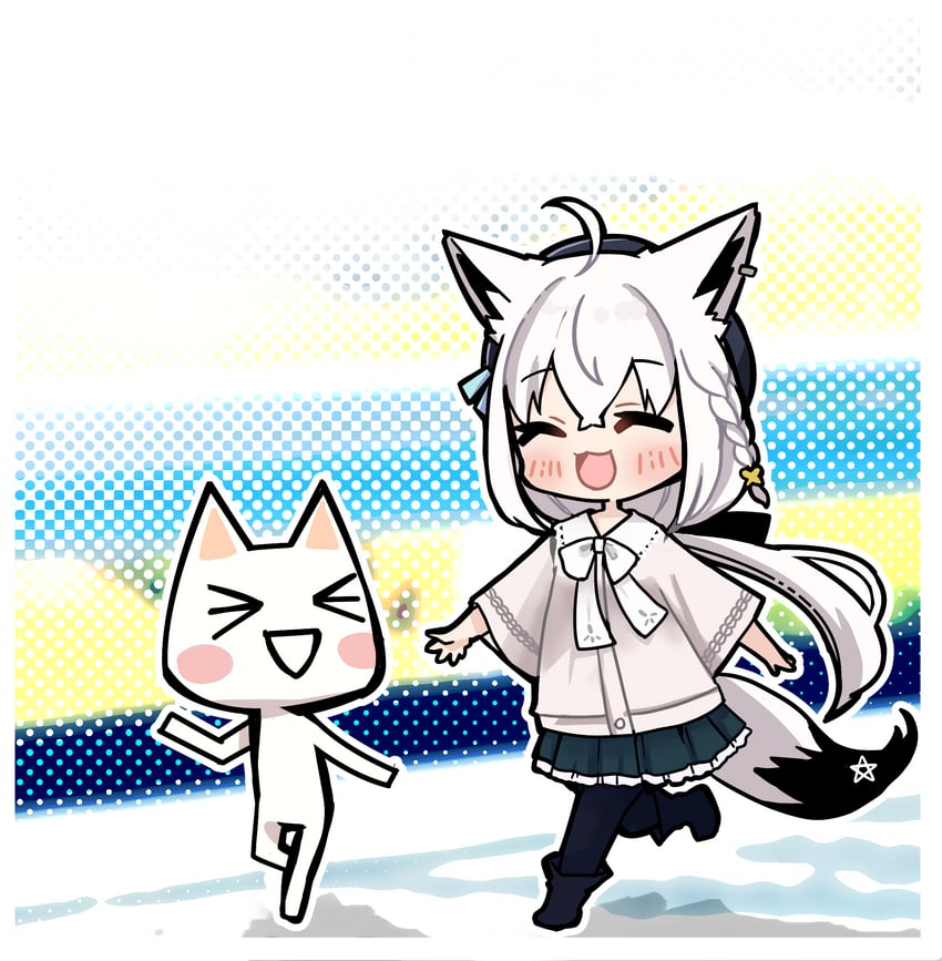 shirakami fubuki and inoue toro (hololive and 1 more) drawn by mayuko_(mayumaaaaaro)
