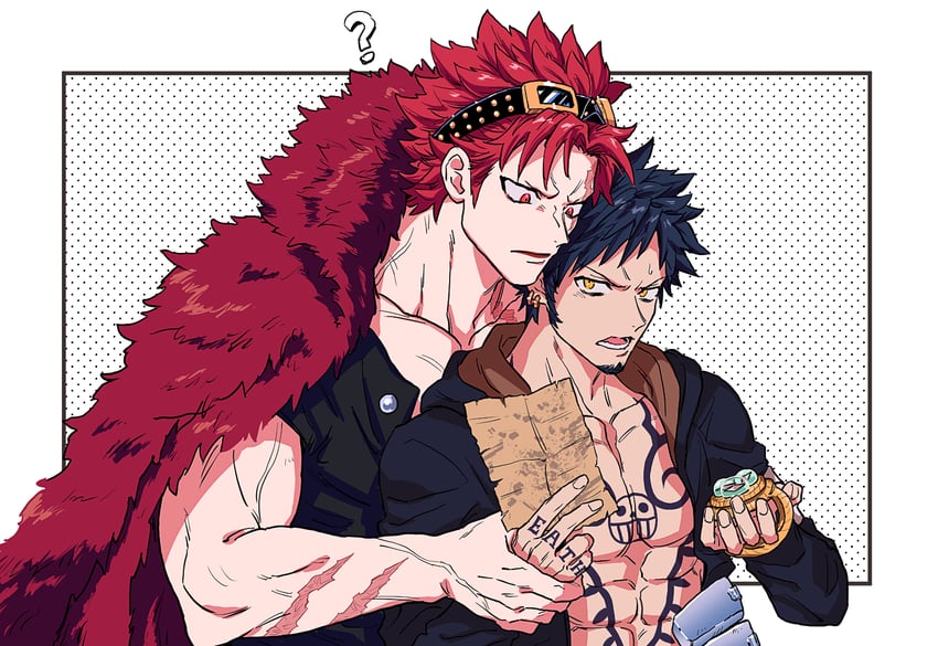 trafalgar law and eustass kid (one piece) drawn by yakumo_(ykm)