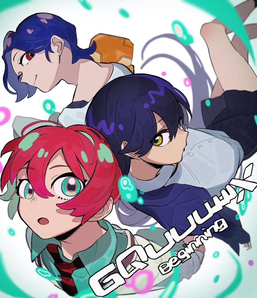 amate yuzuriha, shuji ito, nyaan, and conch (gundam and 1 more) drawn by book_smart001