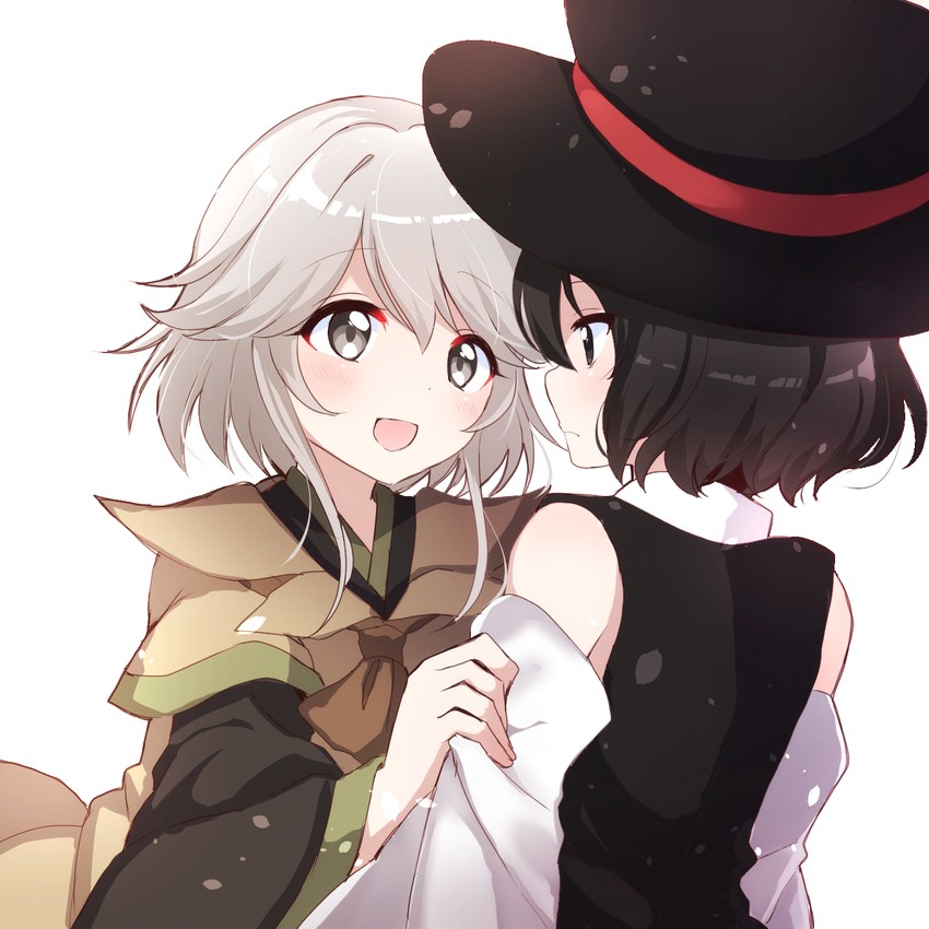 enraku tsubakura and houlen yabusame (len'en) drawn by ougi_hina