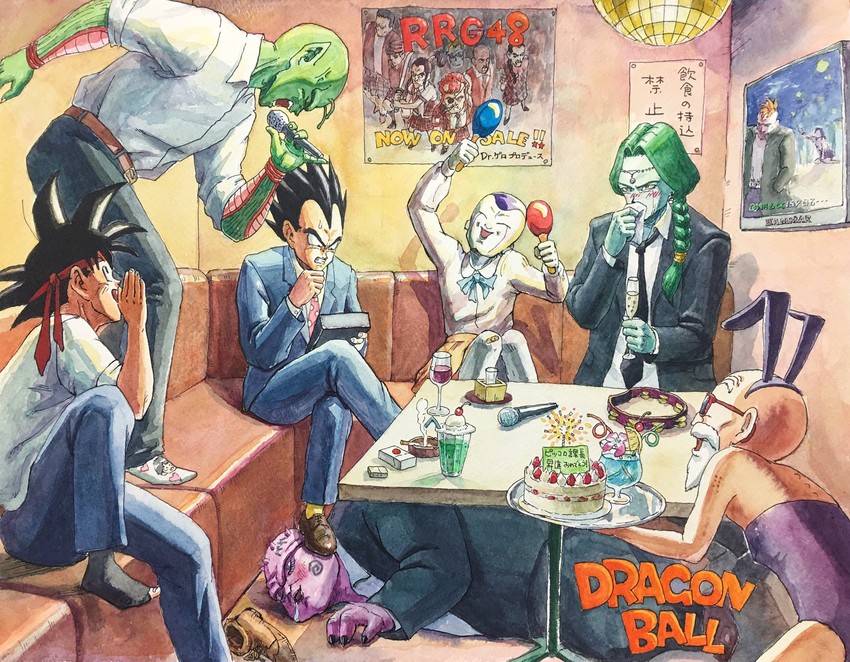 son goku, vegeta, piccolo, frieza, muten roushi, and 11 more (dragon ball and 2 more) drawn by hammar_dobucof