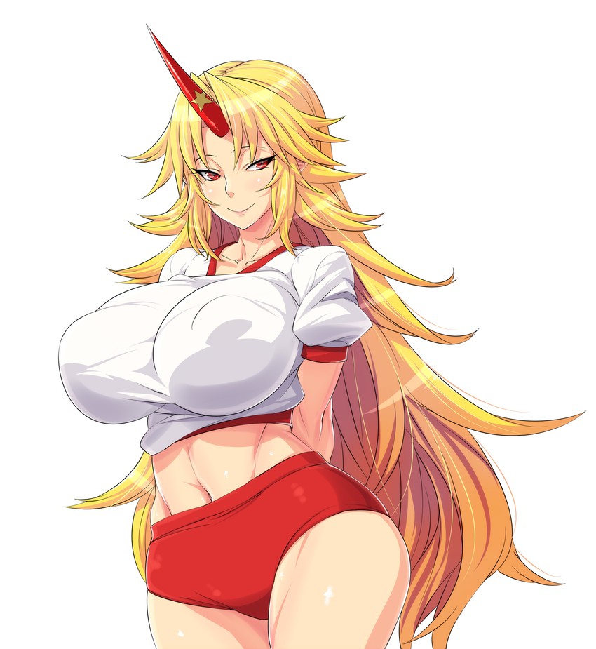 hoshiguma yuugi (touhou) drawn by nekomamire