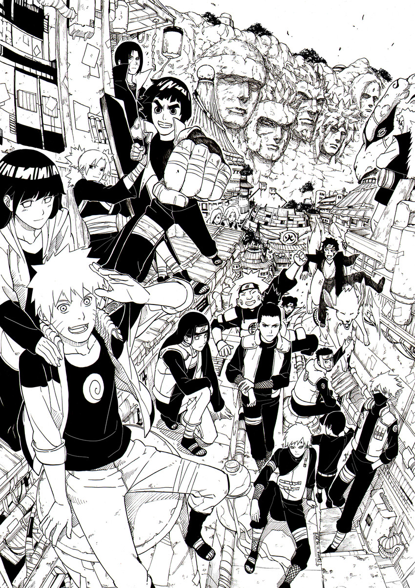 haruno sakura, uzumaki naruto, hyuuga hinata, yamanaka ino, hatake kakashi, and 14 more (naruto and 1 more) drawn by youngx