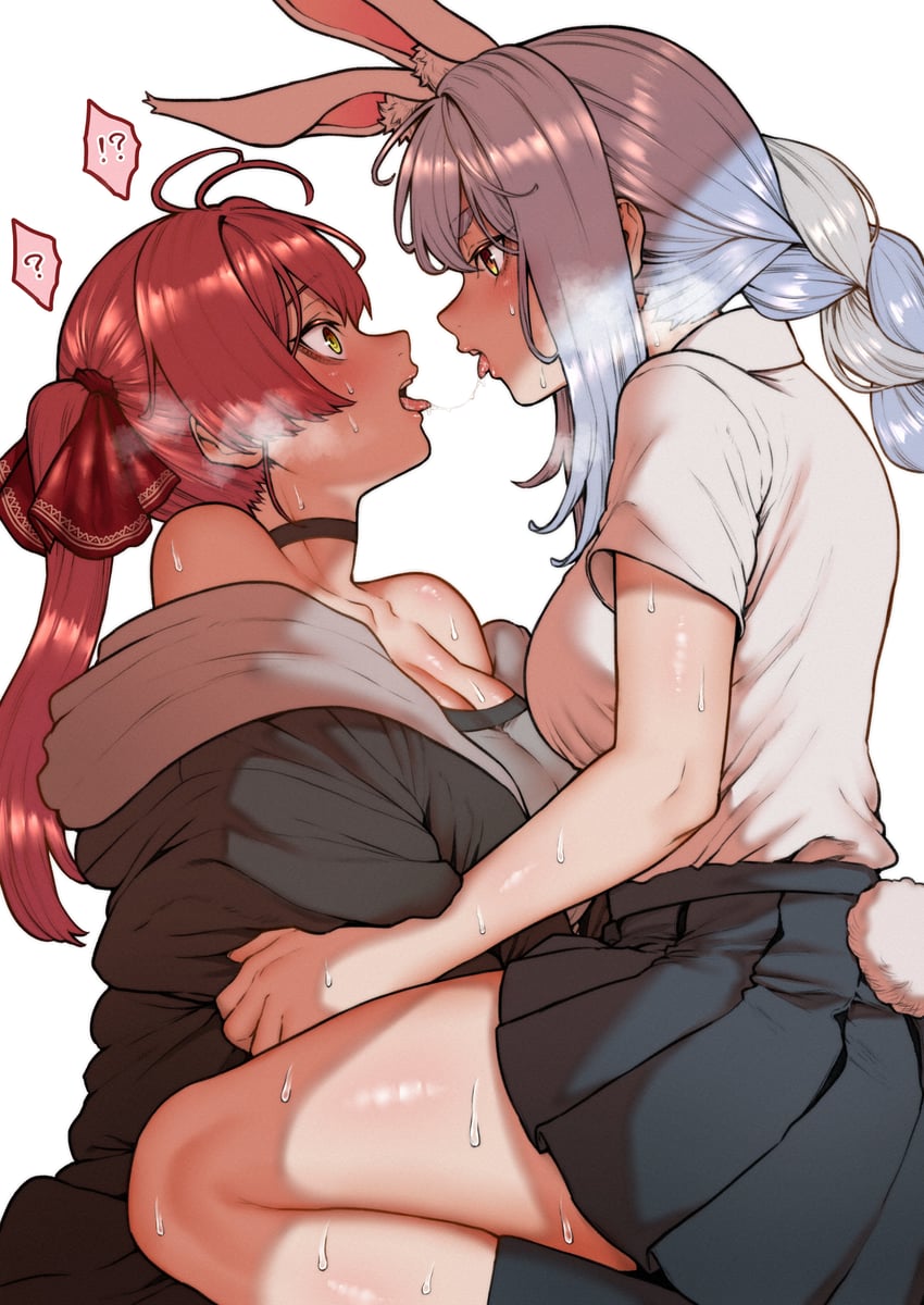 houshou marine and usada pekora (hololive) drawn by inamimi_(sheep1733)