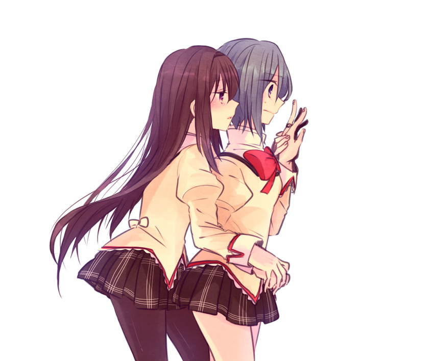 akemi homura and miki sayaka (mahou shoujo madoka magica) drawn by mizuki_(flowerlanguage)