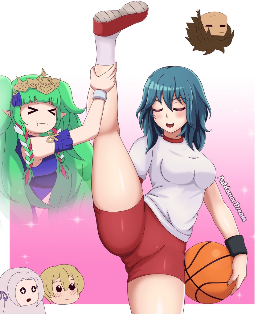 female byleth, edelgard von hresvelg, dimitri alexandre blaiddyd, claude von riegan, and sothis (fire emblem and 1 more) drawn by patdarux