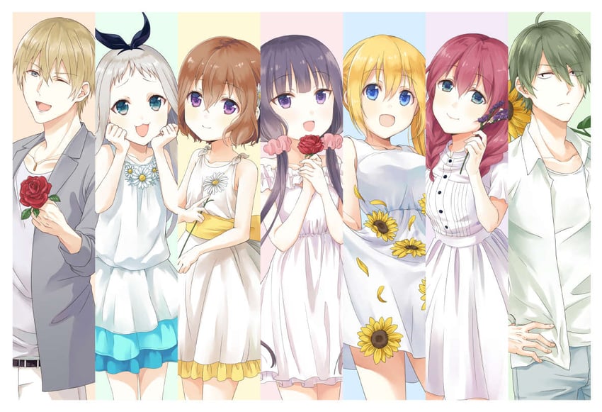 hinata kaho, sakuranomiya maika, hoshikawa mafuyu, kanzaki hideri, amano miu, and 2 more (blend s) drawn by ushio_(0632cd-0729jf)
