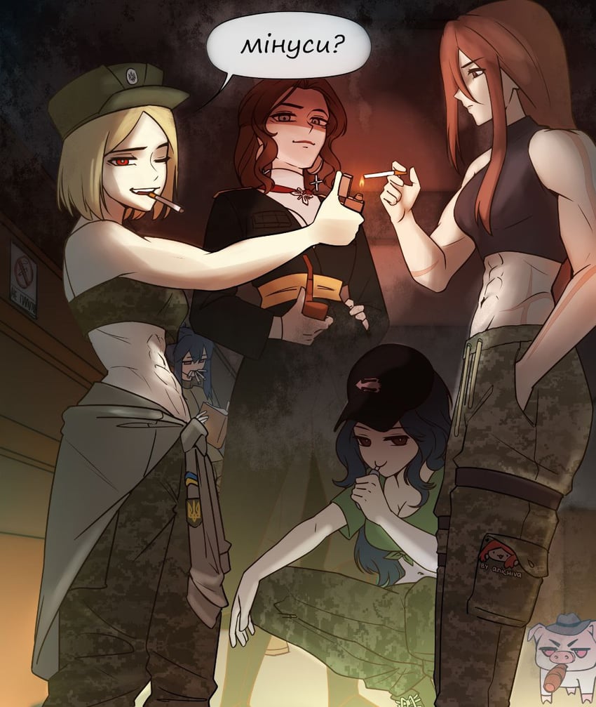 marichka, kraken, eva, levchenko ahapiia oleksandrivna, and ryna (original) drawn by anichiva