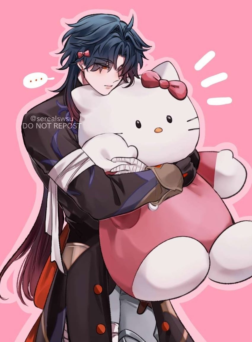 blade and hello kitty (honkai and 3 more) drawn by serealswsu and srs2