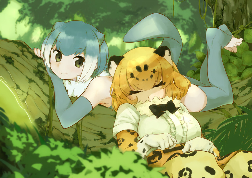 jaguar and small-clawed otter (kemono friends) drawn by rousetsu