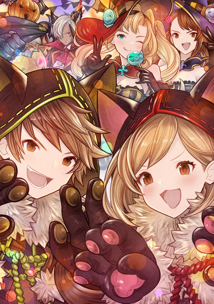 djeeta, gran, zeta, beatrix, vaseraga, and 2 more (granblue fantasy) drawn by habutei