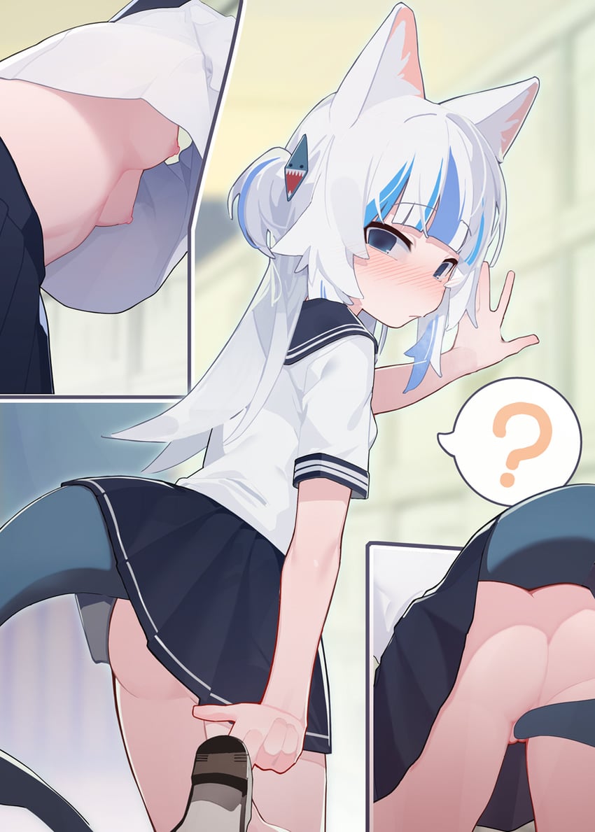 gawr gura (hololive and 1 more) drawn by ahedtra