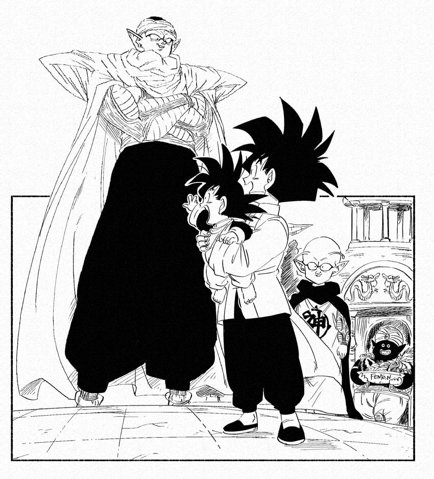 son gohan, piccolo, son goten, dende, and mister popo (dragon ball and 1 more) drawn by fenyon