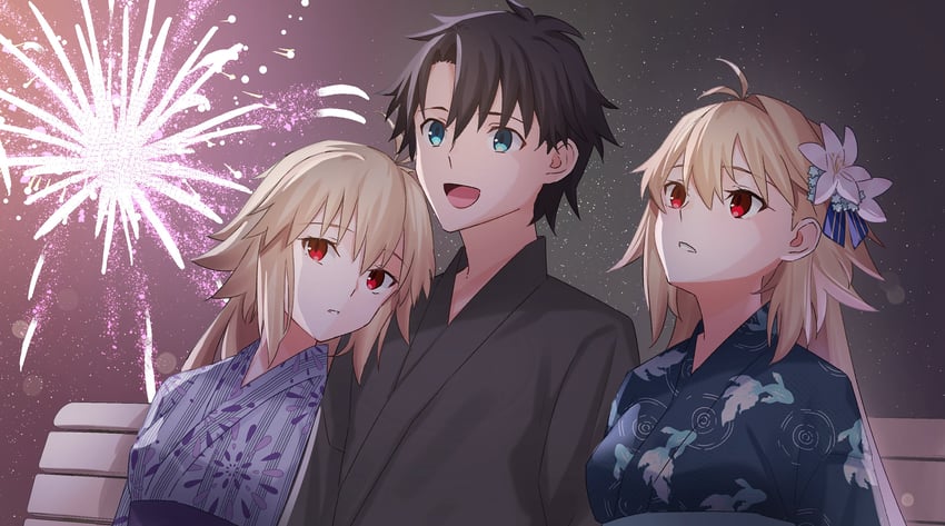 fujimaru ritsuka, arcueid brunestud, and archetype earth (fate and 1 more) drawn by yu_sakae