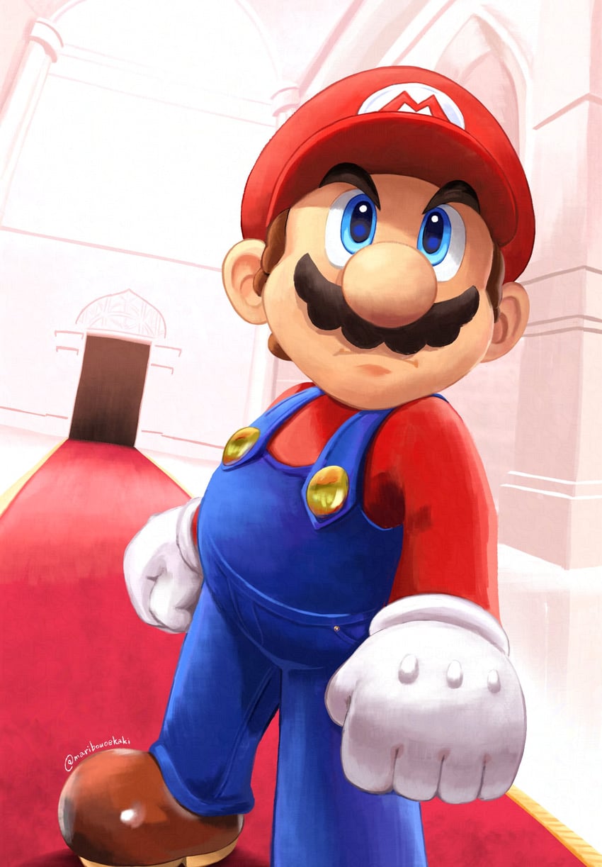 mario (mario and 1 more) drawn by maribou_(supermaribou)
