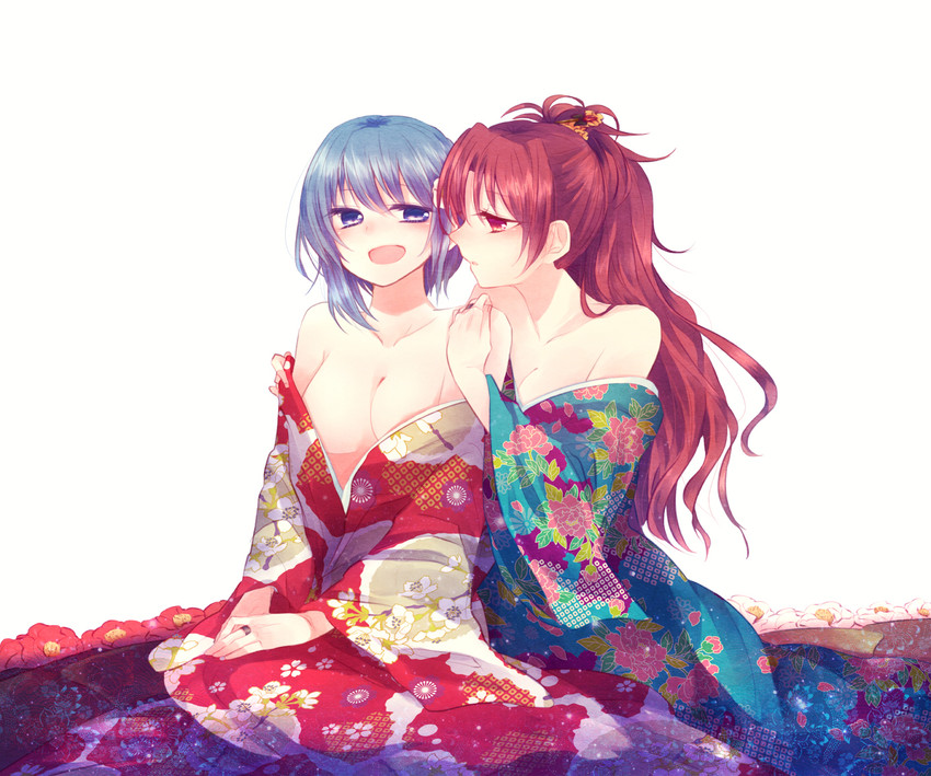miki sayaka and sakura kyoko (mahou shoujo madoka magica) drawn by mizuki_(flowerlanguage)