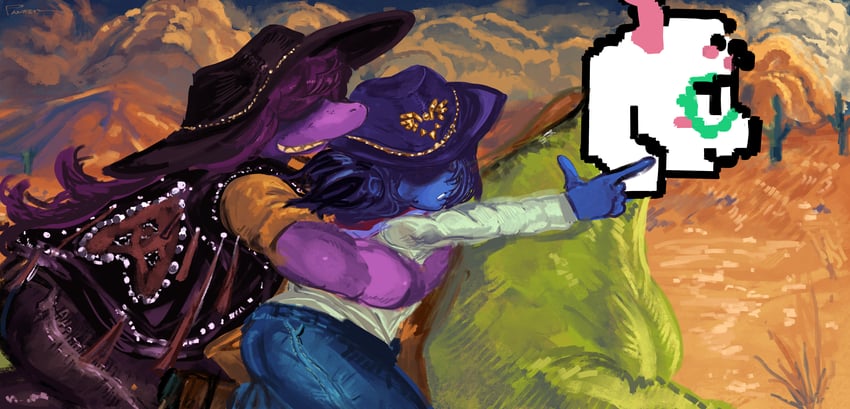 kris, ralsei, susie, and ralsei rancher (deltarune) drawn by pankerdotpng