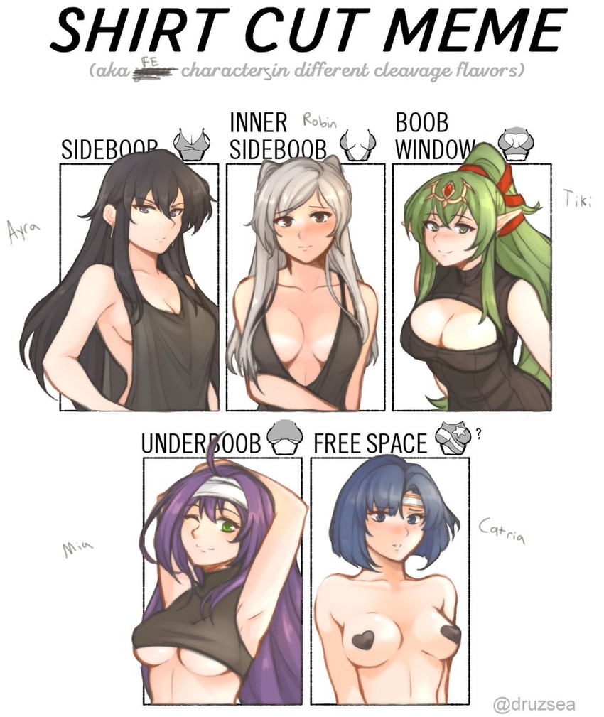 female robin, tiki, mia, catria, and ayra (fire emblem and 5 more) drawn by tridisart