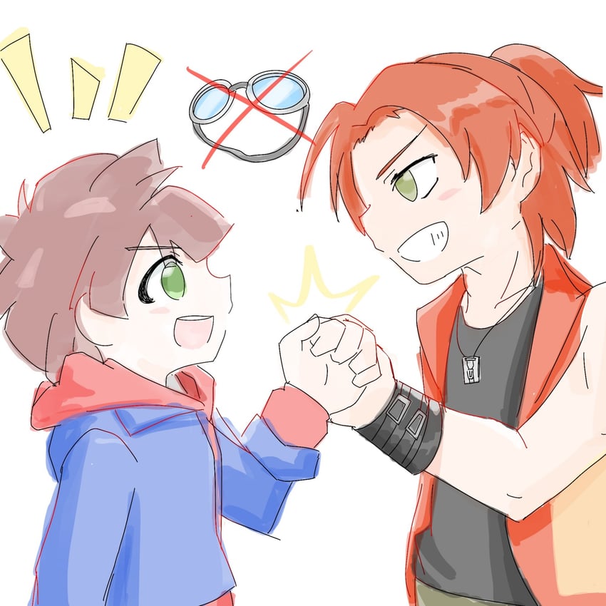 amanokawa hiro and daimon masaru (digimon and 2 more) drawn by cottoncollie