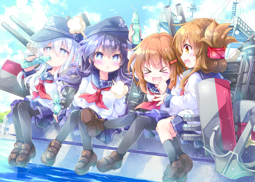 hibiki, inazuma, ikazuchi, and akatsuki (kantai collection) drawn by ayuya_naka_no_hito