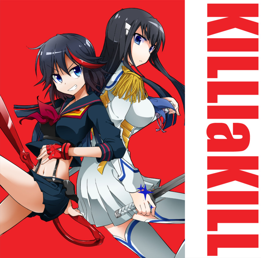 matoi ryuuko, senketsu, kiryuuin satsuki, and junketsu (kill la kill) drawn by araragi_ayune